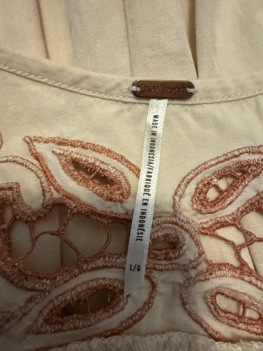 Free People Cream Crochet-Back Boho Dress - Picture 8 of 9